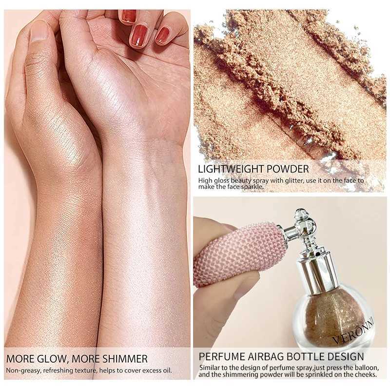 High gloss body diamond shimmer spray powder High gloss powder makeup is suitable for face and body skin hair cosmetics W240812