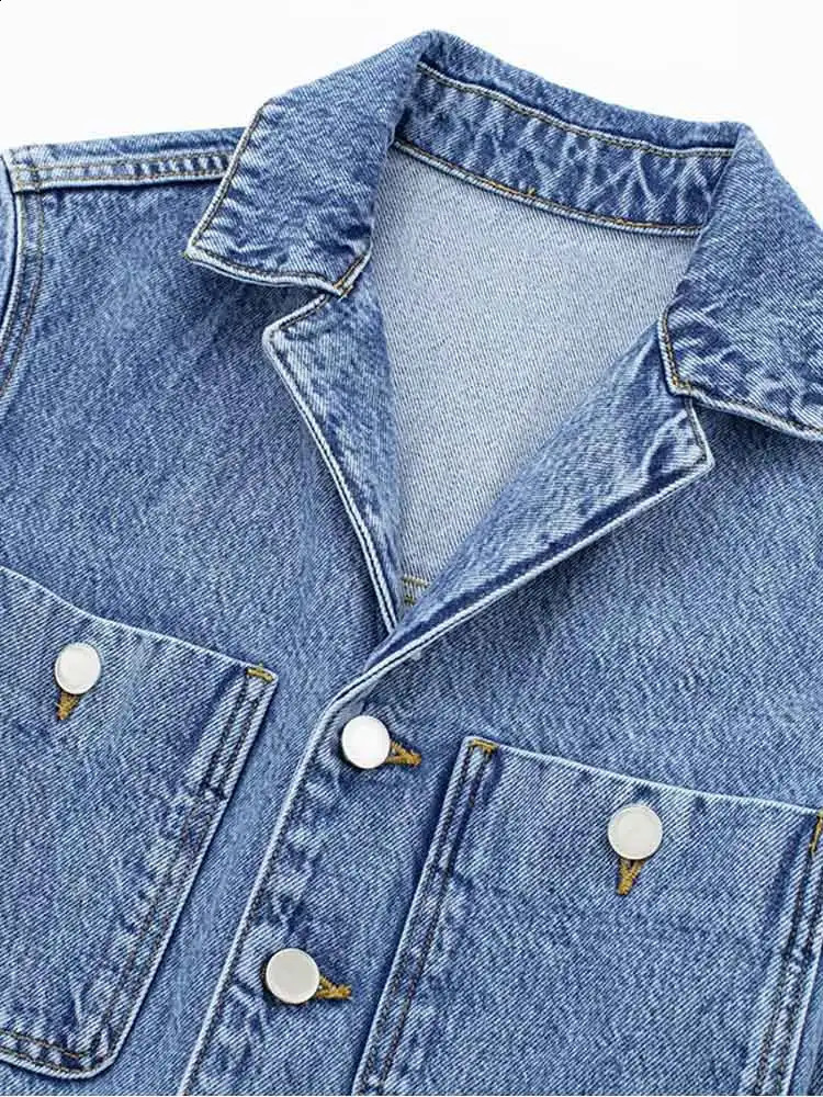 Women Y2k Denim Jumpsuit Long Sleeve Elegant Jumpsuits Female Lapel Jeans Overalls Streetwear Summer Office Lady Romper 240813