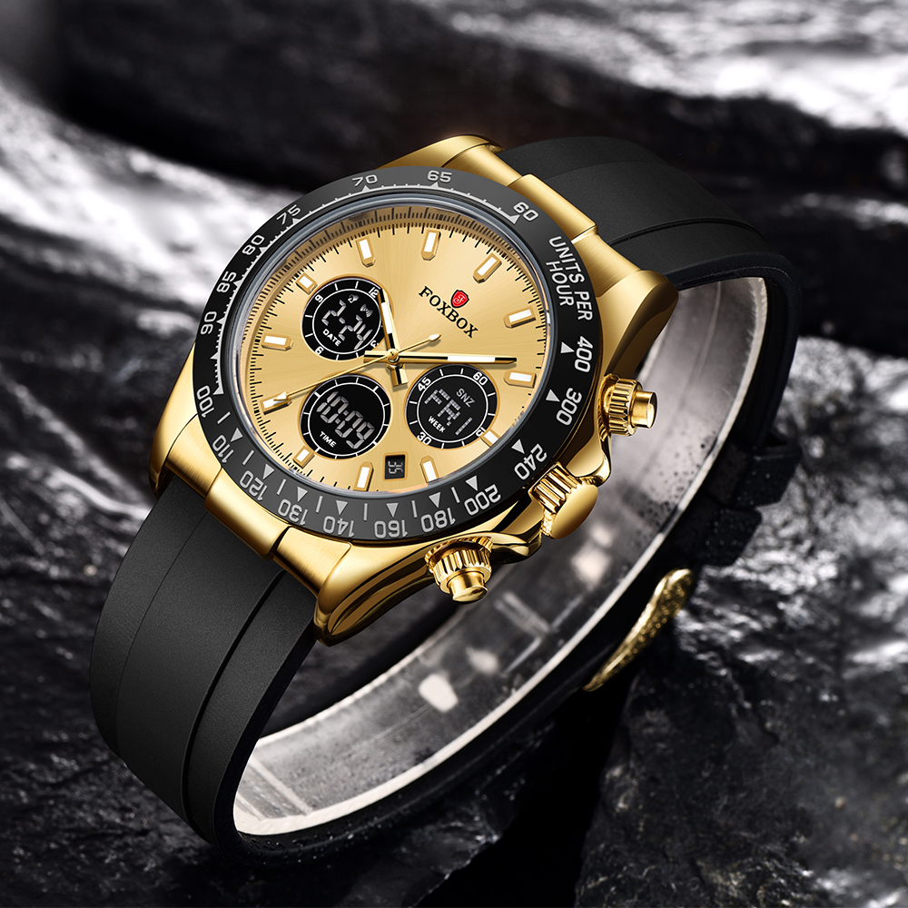 LIGE Youth New Dual Display Electronic Watch Multi functional Waterproof Alarm Clock Night Light Watch Time Sports Timing Code Watch