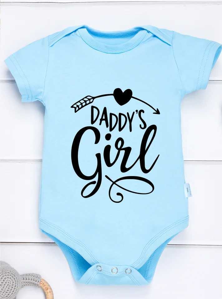 Preschool girl boy clothing tight fitting clothes dad girl printed baby jumpsuit short sleeved irregular letter Onesie W240812