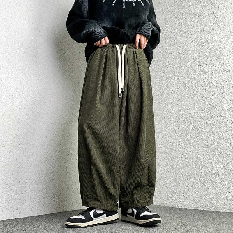 Casual Mens Trousers Harajuku Solid Male Harem Pants Corduroy Oversize Loose Fashion Men Women Jogger Pants Streetwear 5XLXJ240813