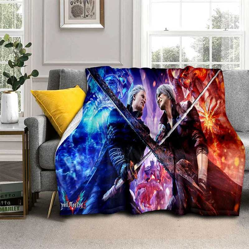 3D DMC Game D-Devil May Cry Gamer BlanketSoft Throw Blanket for Home Bedroom Bed Sofa Picnic Travel Office Cover Blanket KidsXJ240813