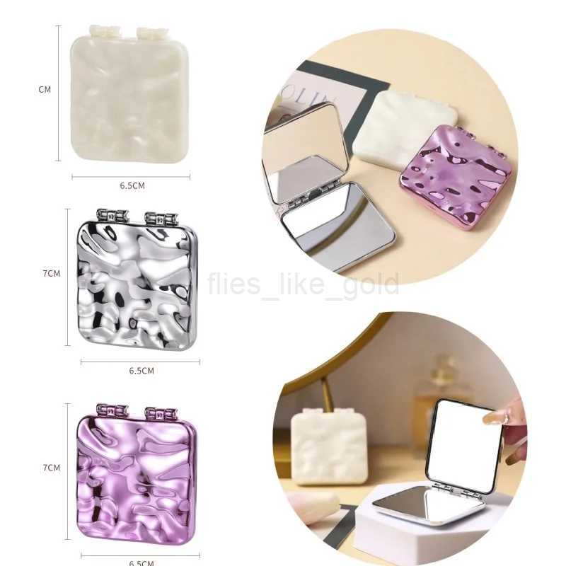 YS00019 Small Portable Mini Makeup Mirror Double sided Portable Student Handheld Folding Mirror W240813