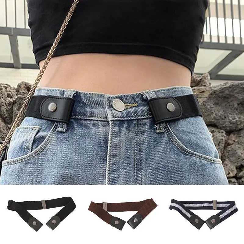 Fashionable buttonless waistband jeans dress buttonless invisible elastic waistband womens wrinkle free waistband W240807