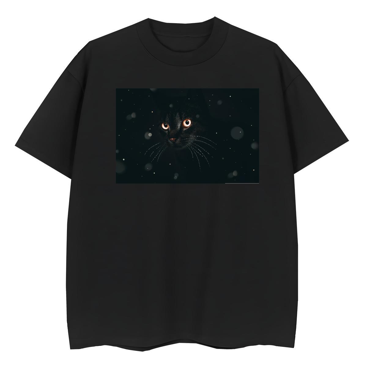 Cool Mens T Shirts cat Breathable Crew Neck Daily Outfit DIY Printed 230g Cotton Tshirts Wholesale Tops