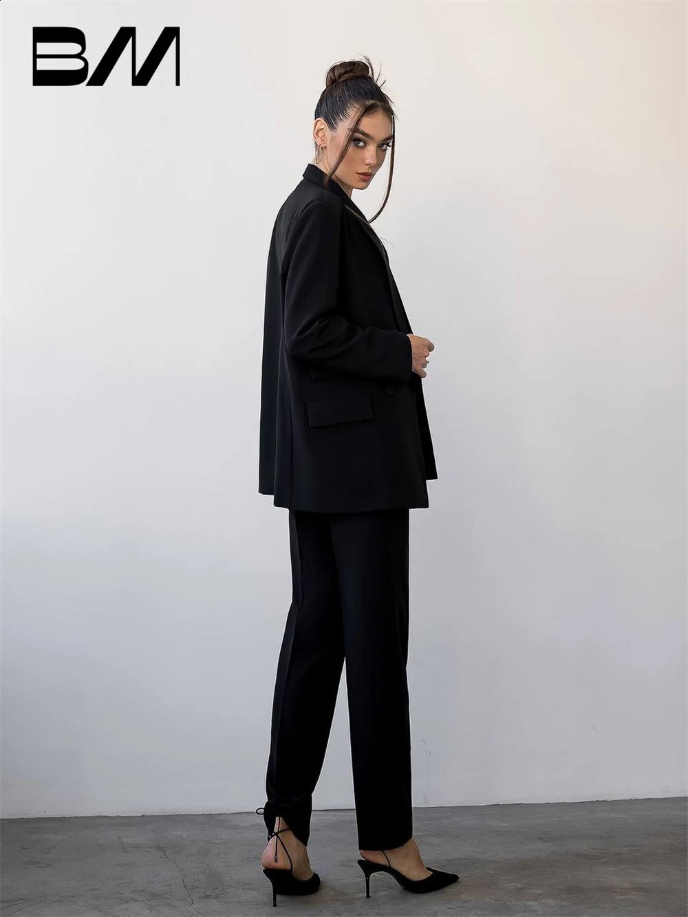 Womens ultrathin fit 2piece set hooded jacket double breasted womens tailcoat used for business wedding parties 240812