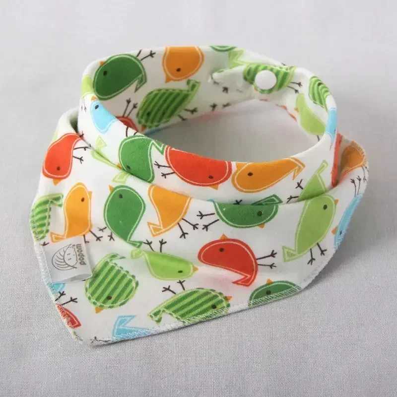 Bibs Burp Cloths Baby Bibs High Quality Triangle Double Layers Cotton Cartoon Animal Print Baby Bandana Bibs Burp Cloth Baby StuffL4812
