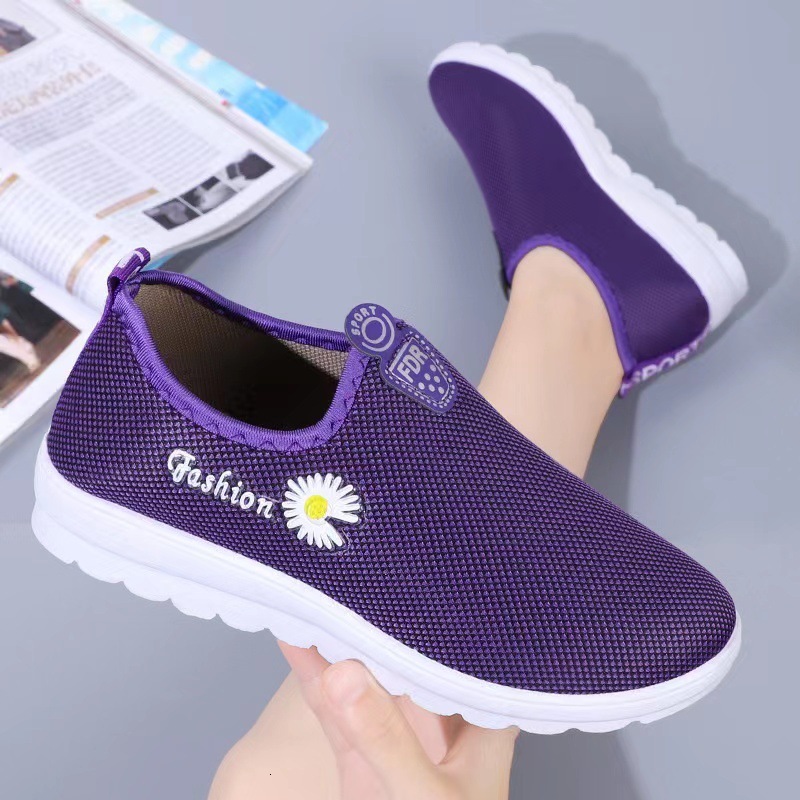 Ddmysports Walking Old Beijing Cloth Women S Mother Mesh Flat Casual Shoes Walking Outdoor Shoes