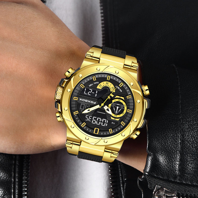 LIGE Dual Display New Men's Waterproof Multi functional Watch Outdoor Sports Alarm Clock Night Light Electronic Watch Watch for teenagers