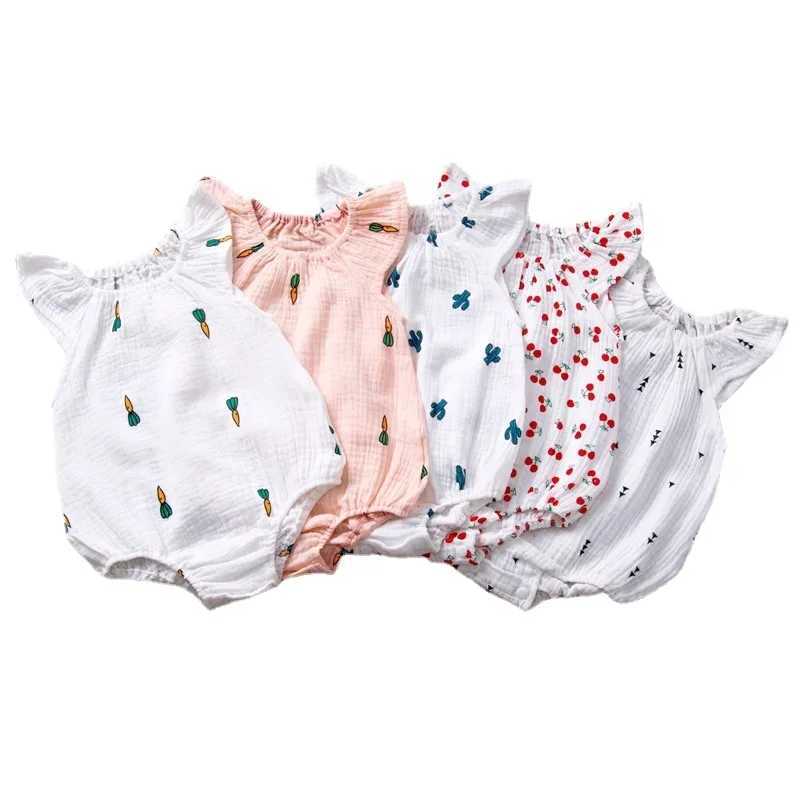 Summer newborn baby jumpsuit fine cotton and linen baby jumpsuit Playsuit jumpsuit fashionable baby clothing W240812