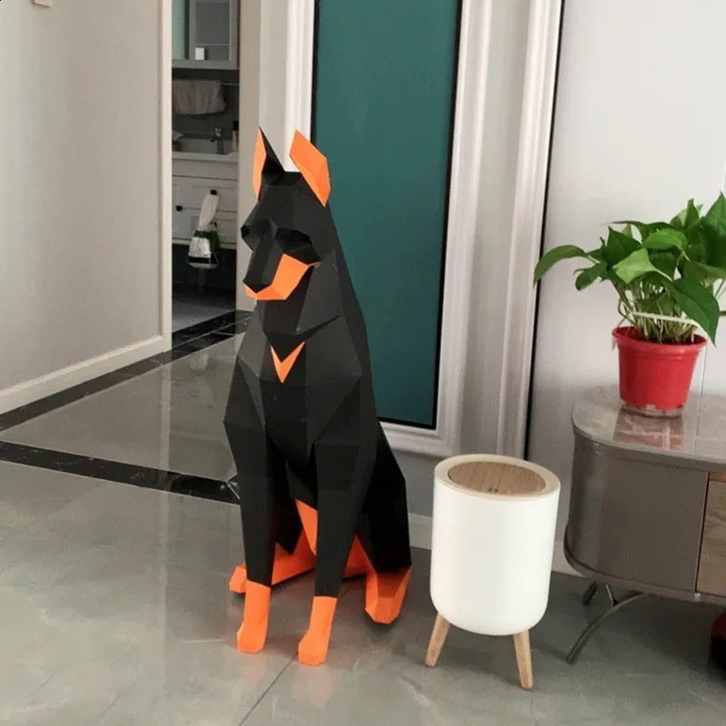 68100cm Dupin 3D animal sculpture paper model DIY handmade process diagram bedroom living decoration room 240812