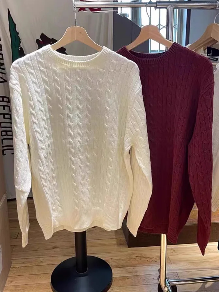 Twisted Flower Vintage Sweater Woman Autumn O-Neck Long Sleeve Pullover Preppy Style Casual Streetwear Jumper Sweaters Top Chic 240812
