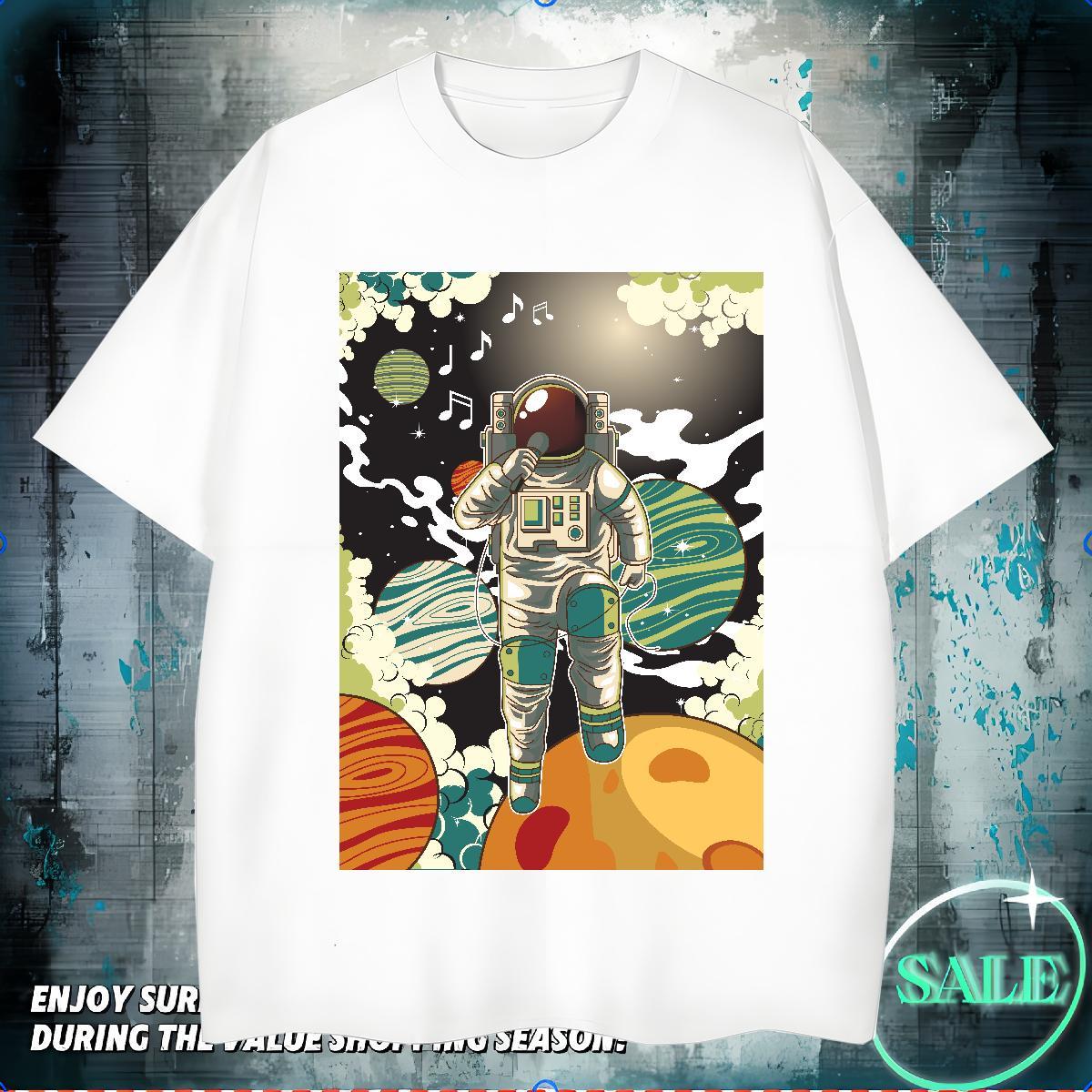 T shirt 230g Pure Cotton universe Street Wear Breathable Anime Print Couples T Shirts Classic Brand Tees