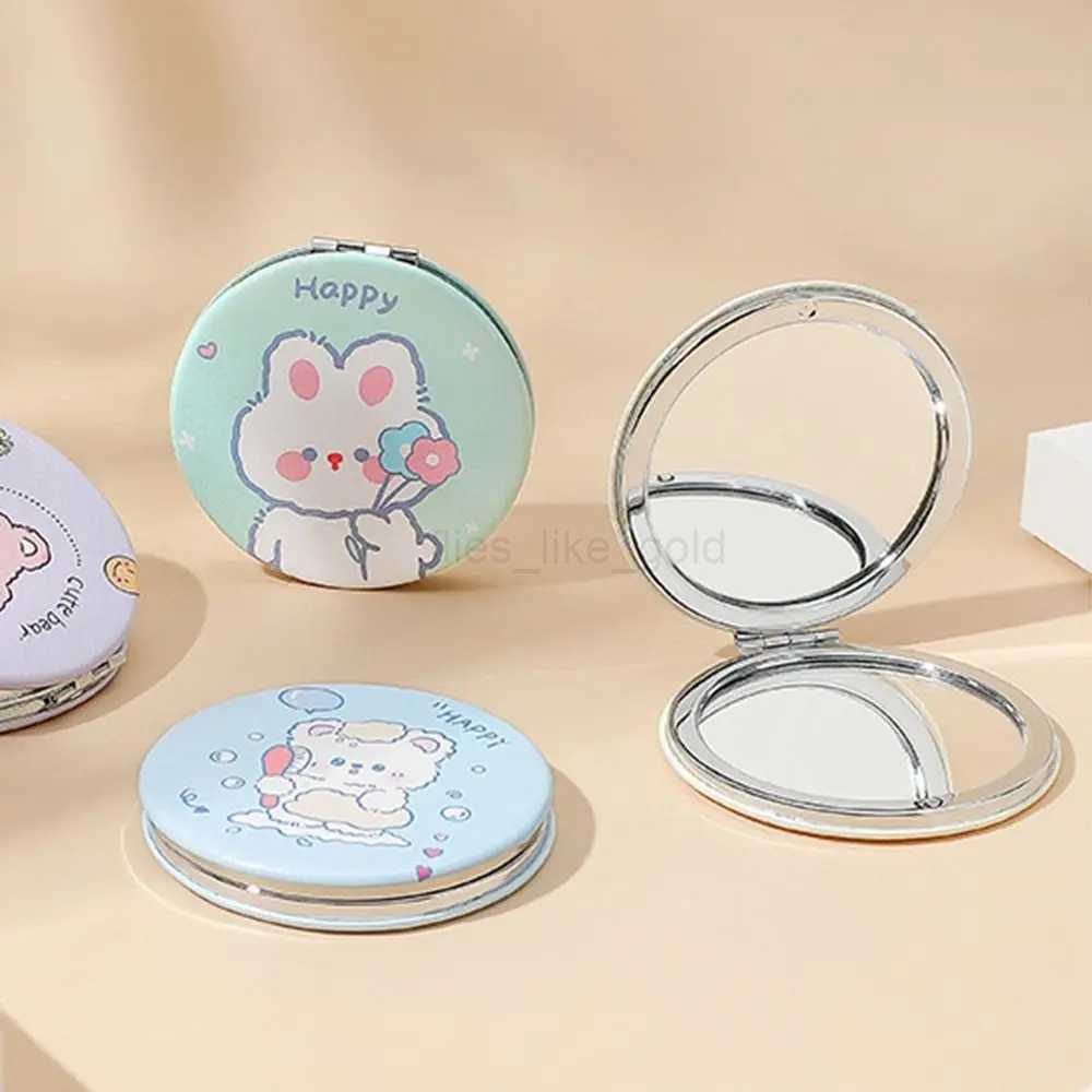 Cartoon Gift Rabbit Bear Travel Mini Beauty Tools Makeup Mirror Compact Pocket Mirror Folding Small Mirror W240813