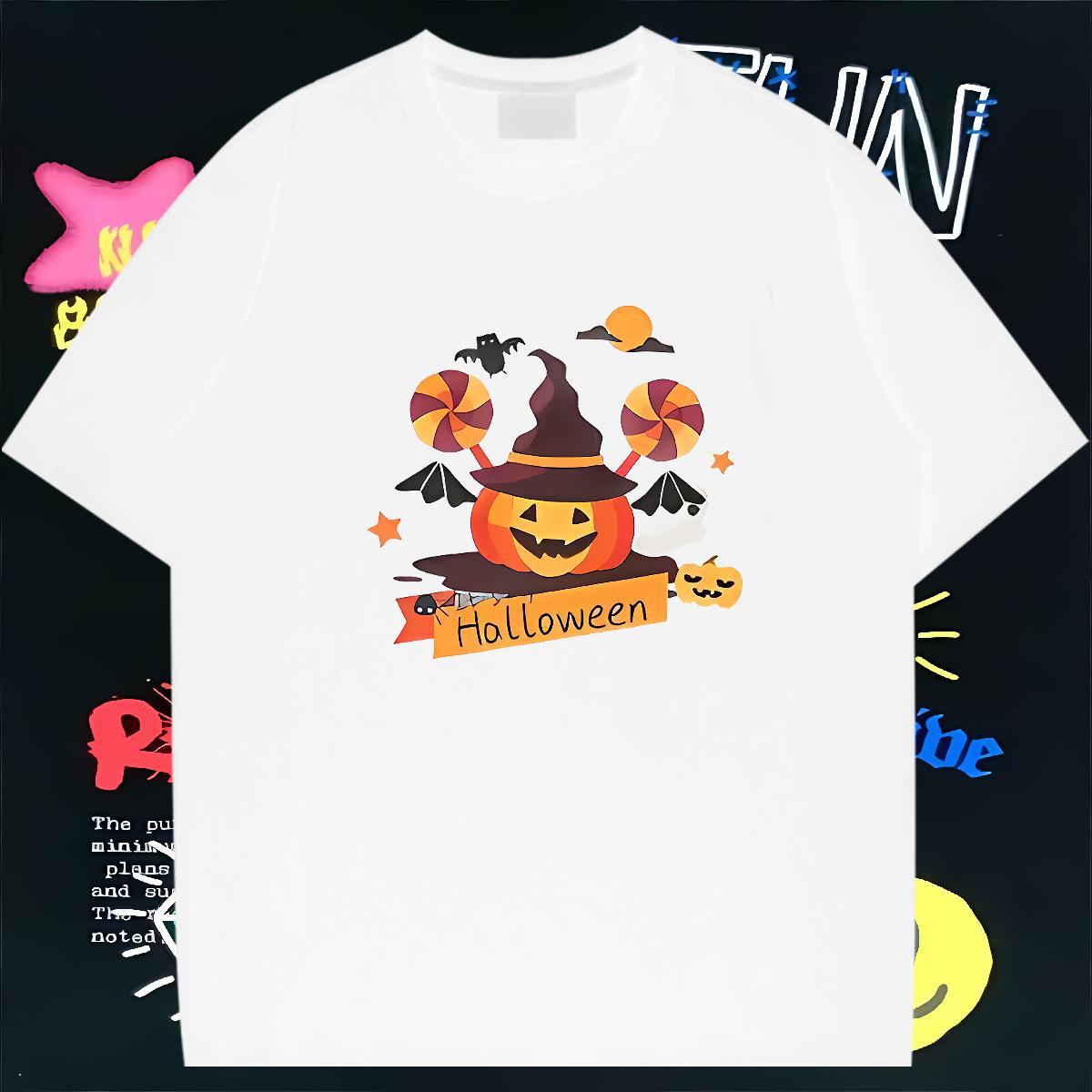 T-Shirts for Men 230g Cotton pumpkin Casual Daily Wear Breathable Short Sleeve Custom Printing Couples T Shirts 2024 Designer Cool Polos