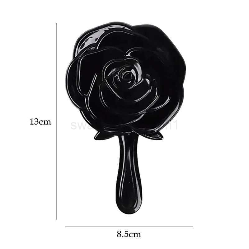 Handheld Vanity Mirror 3D Stereo Retro Rose Flower Shape Cosmetic Makeup Mirror Hand Mirror Compact Mirror Girl Birthday GiftsXJ240813