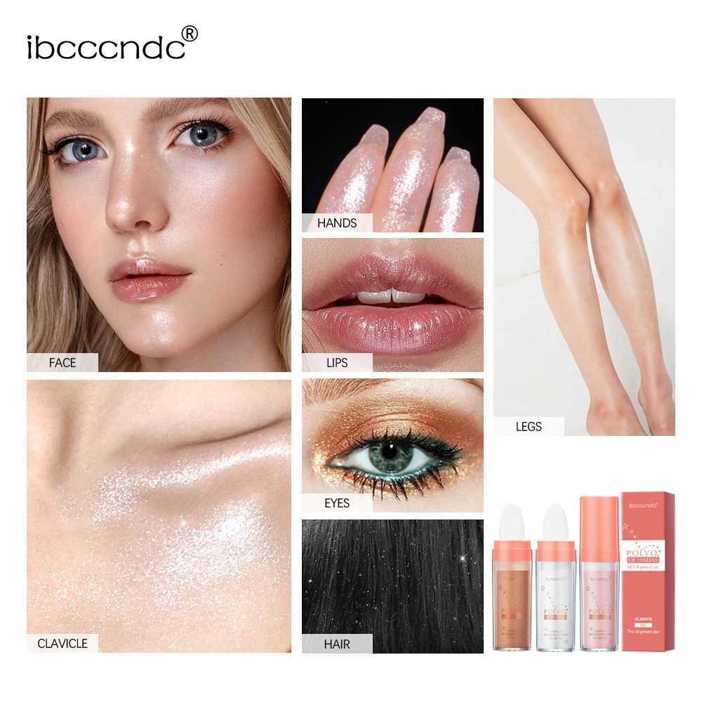 Face Body Highlander Micro Light Powder High Gloss Fairy Sparkle Sparkling Loose Powder Used for Hair Body Cosmetics Bright W240812