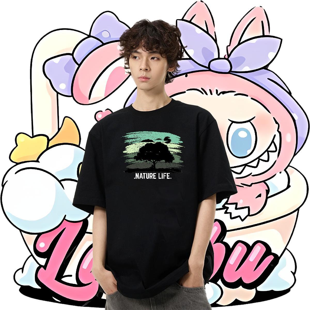 Fashion Designer Mens Tshirts tree Summer Casual 230g Pure Cotton Tops Shirt Breathable Short Sleeve Free Shipping Men T Shirts Graphic