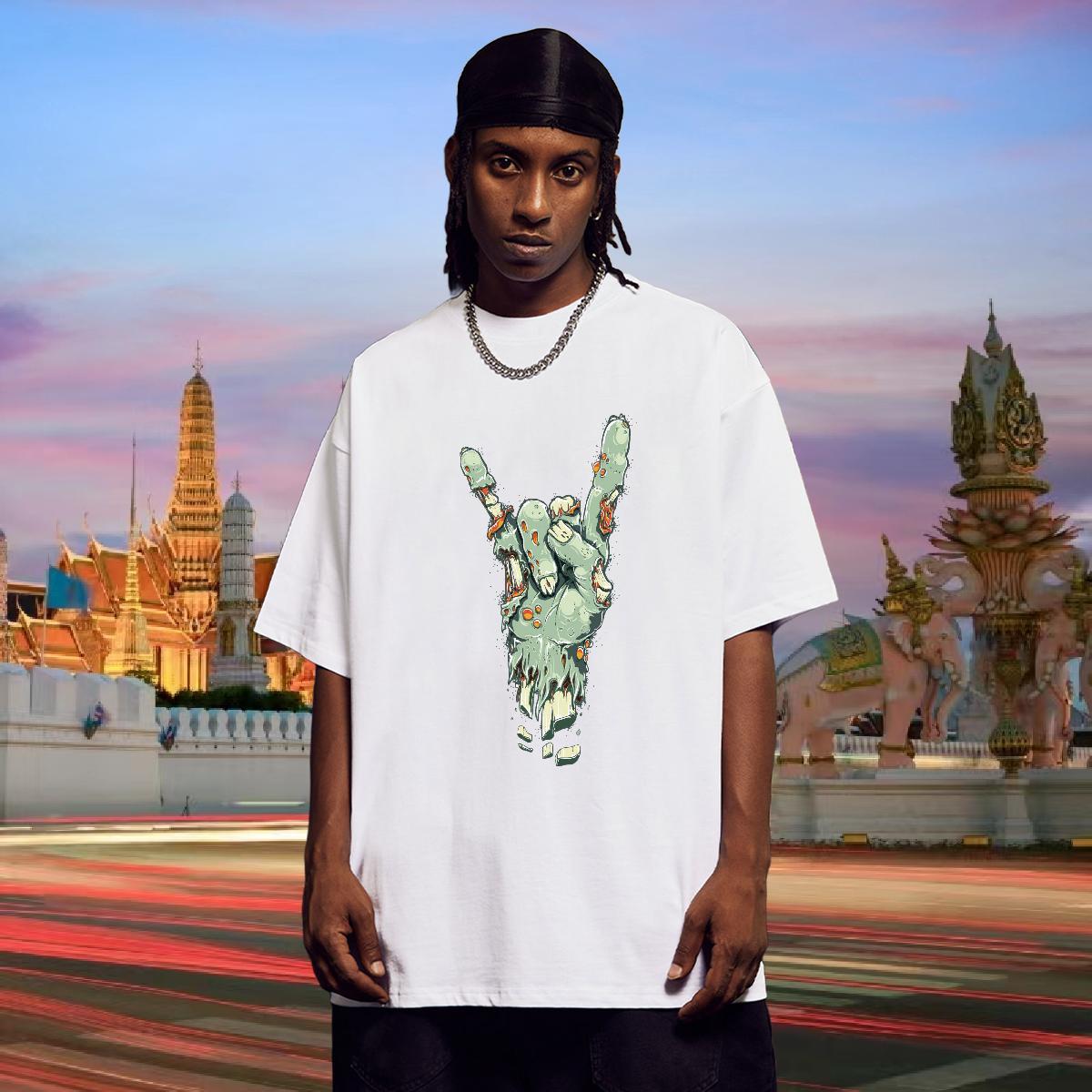 T-Shirts 100% Cotton 230g hands Spring Summer Pure Cotton Customized Print Men Tops Tees New Arrival Brand Tshirts