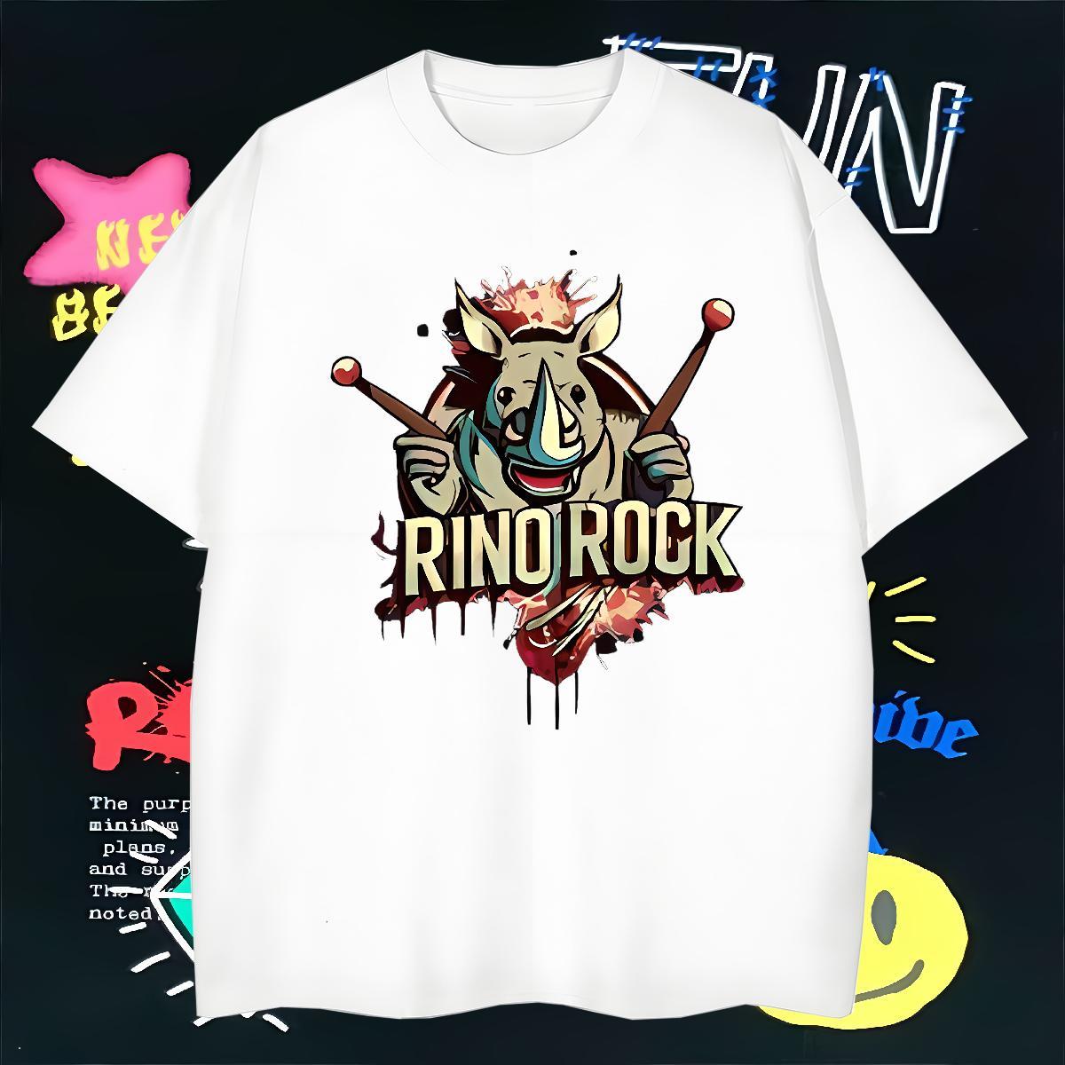 New Tshirt for Man Woman rhinoceros Daily Outfit 230g Cotton Tops Tees Breathable Short Sleeve Designer T Shirt For Man Skull