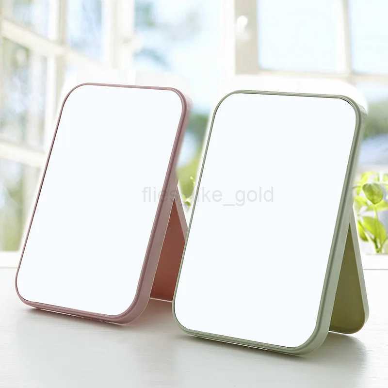 Handheld makeup mirror for travel and touch using folding stand W240813