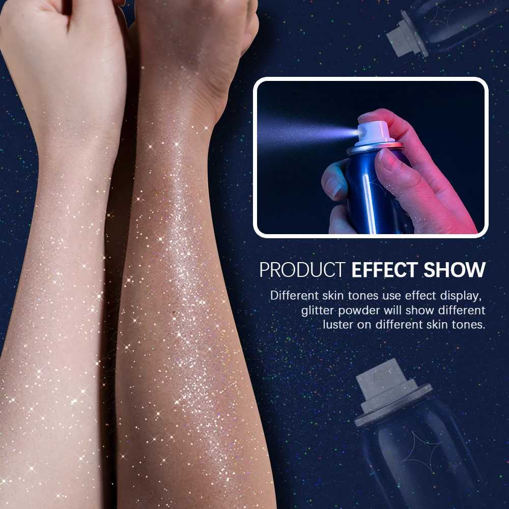 Hair body flash night club party body spray flash makeup beauty and health flash spray cosmetics for body shimmer makeup W240812