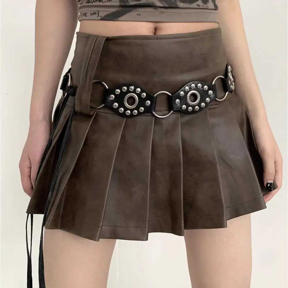 1PC Womens Fashion Belt Y2K Punk Belt PU Leather Retro Design Jeans Belt Versatile Belt W240807
