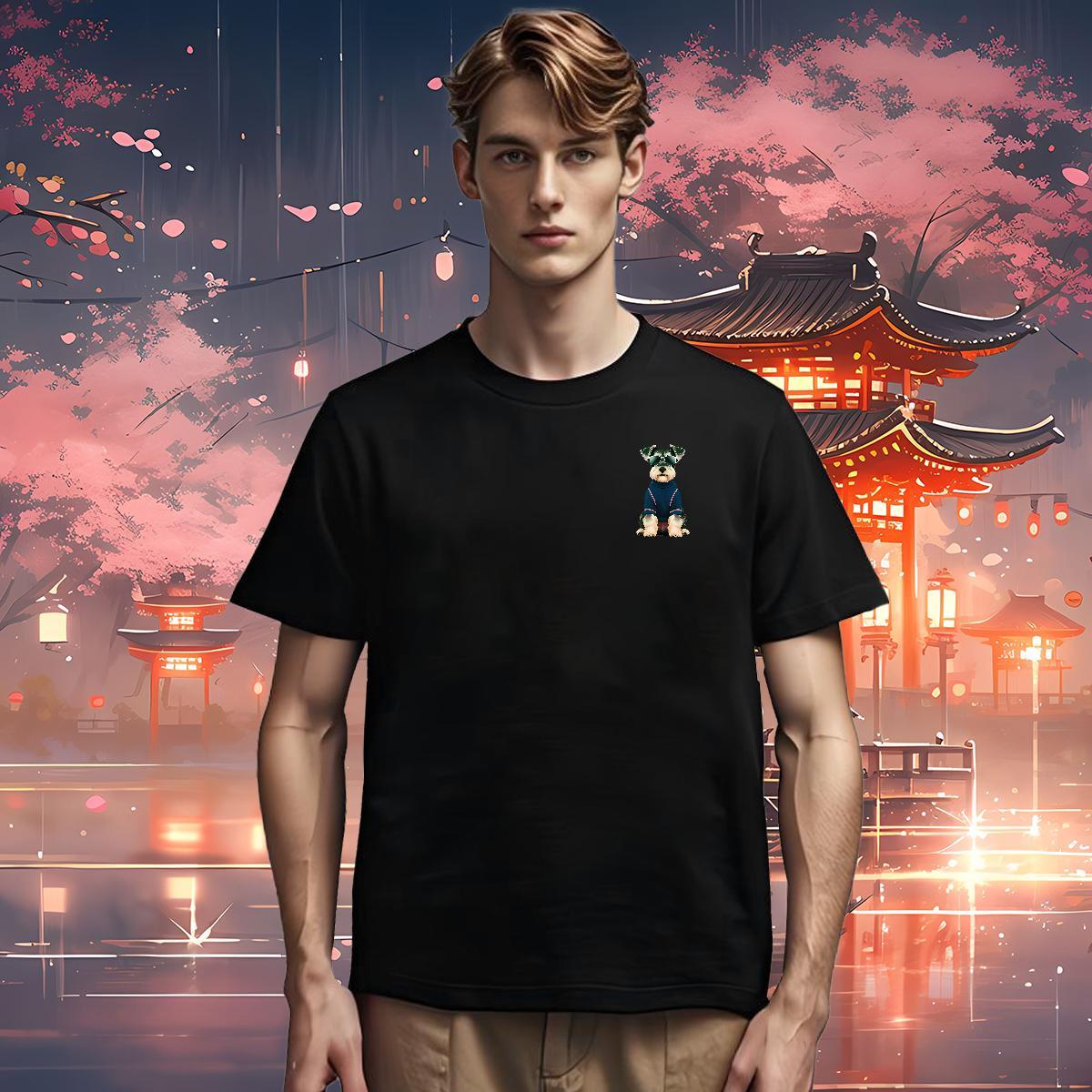 Unisex T Shirts Men dog Breathable Crew Neck High Street Hip Hop Black Oversized 100% Cotton 230g Men Tees Free Shipping Wear