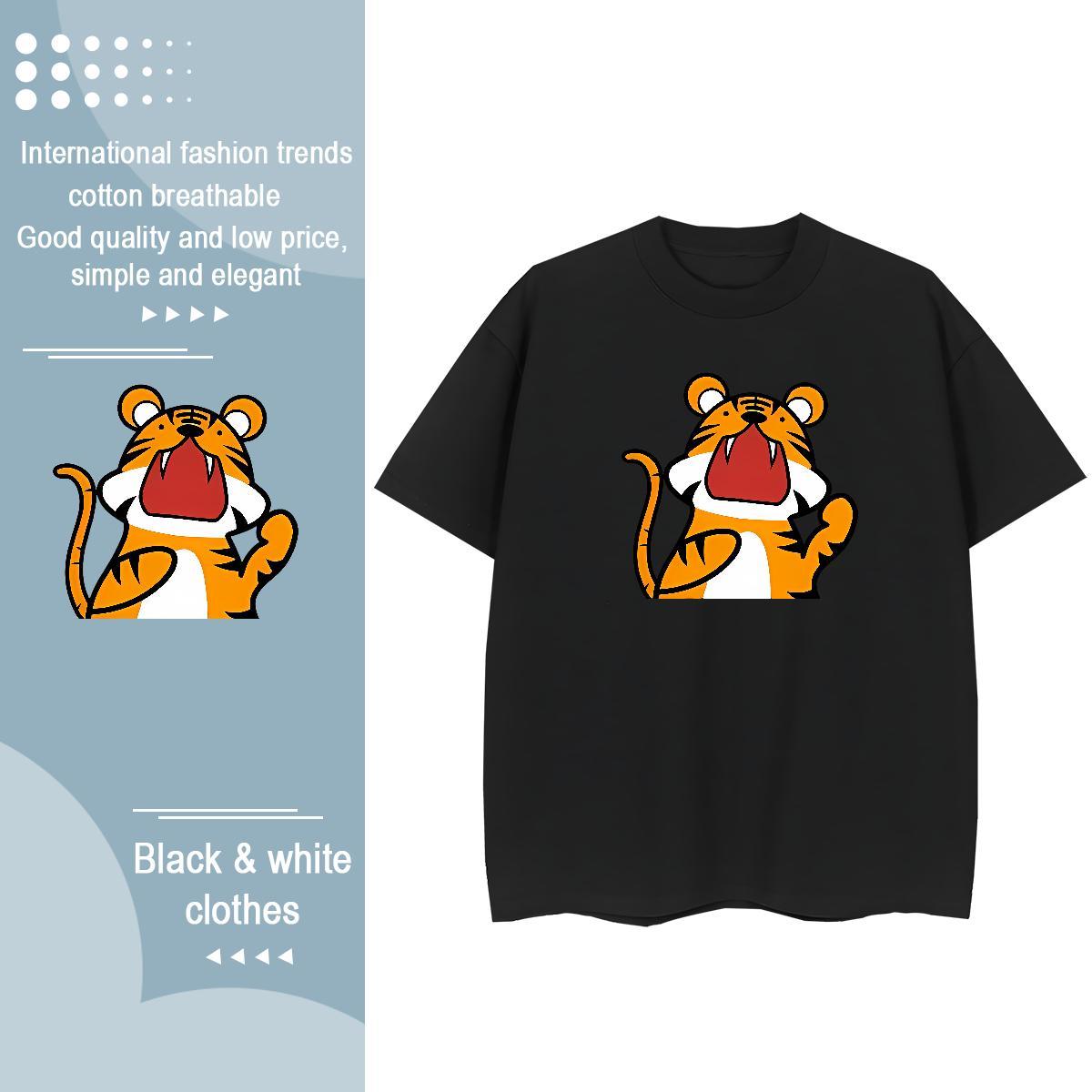 Free Shipping T Shirt For Man Breathable Street Wear Black White 230g Cotton Men Tops Tees DIY Clothes