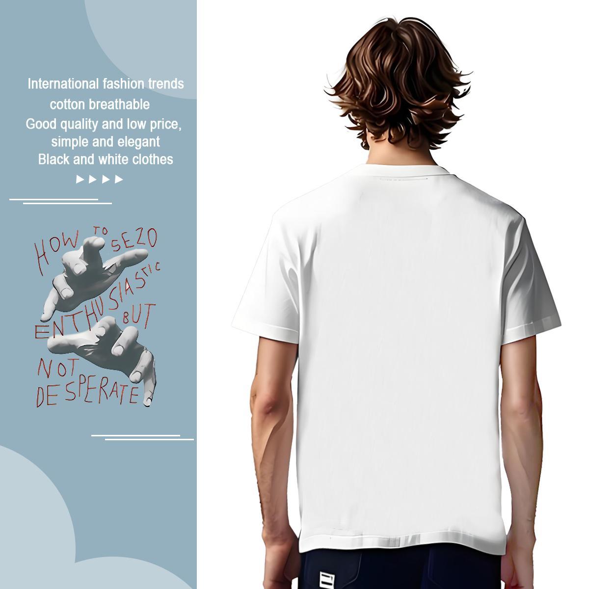 T-Shirts 230g 100% Cotton hands Hip Hop Street Pure Cotton Custom Big Size Men Tops Tees 2024 Wholesale Tees Shirts