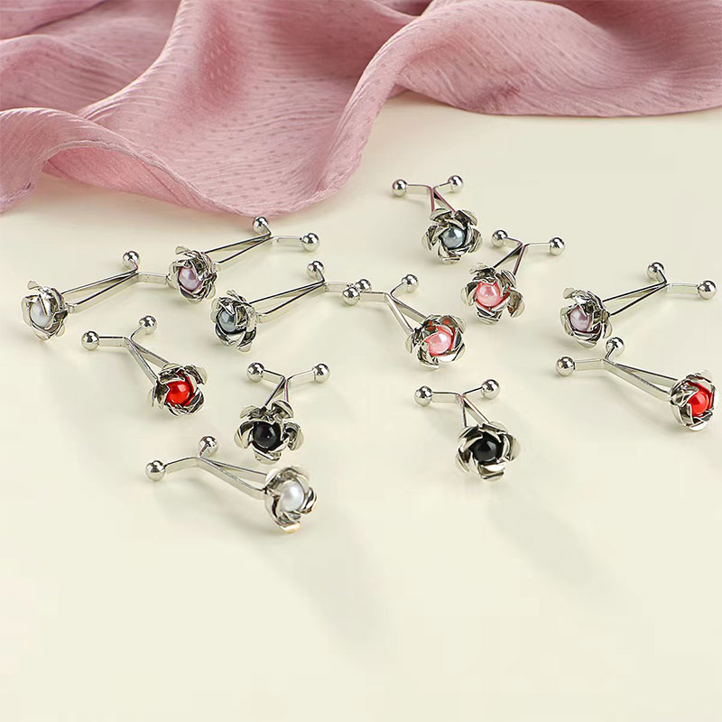 Rose headscarf shawl scarf clip fixed clip brooch pin