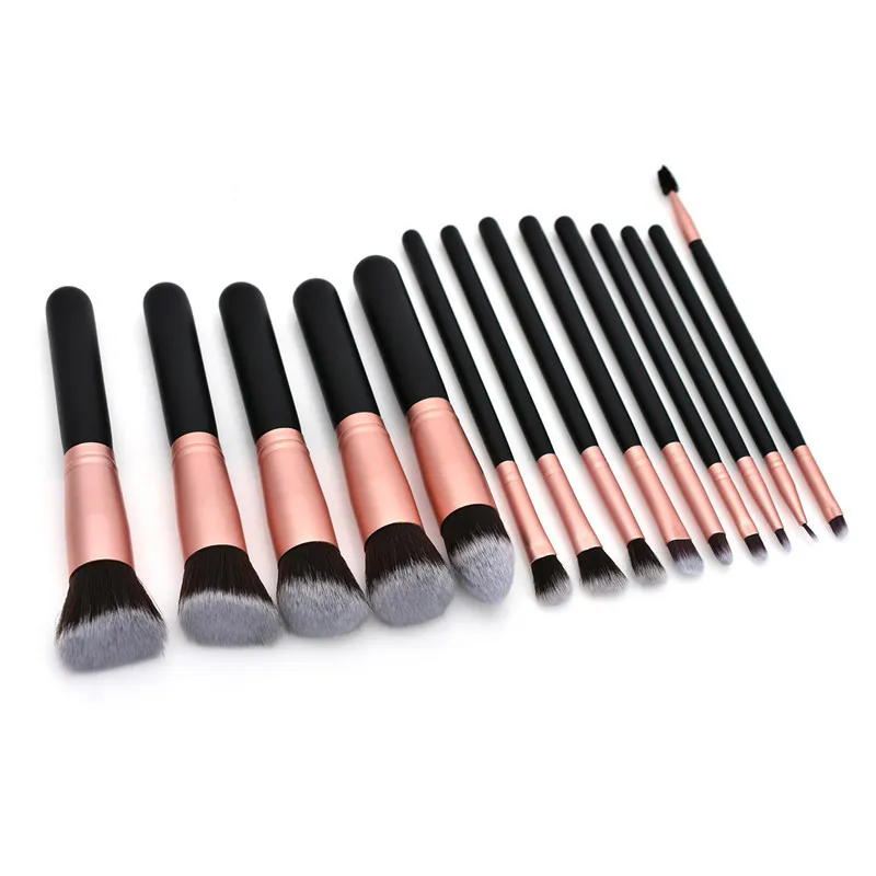 14 Pcs Makeup Brush Set With Brush Cleaner Premium Synthetic Foundation Face Powder Blush Eyeshadow Cruelty-free Juego De 14 Brochas De Maquillaje Who