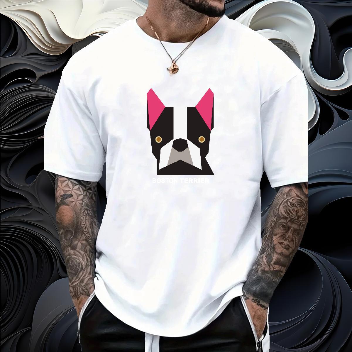 T Shirt For Man 230g Cotton dog Hip Hop Street Breathable Short Sleeve Customized Men Tops Tees 2024 Summer Loose Tshirts