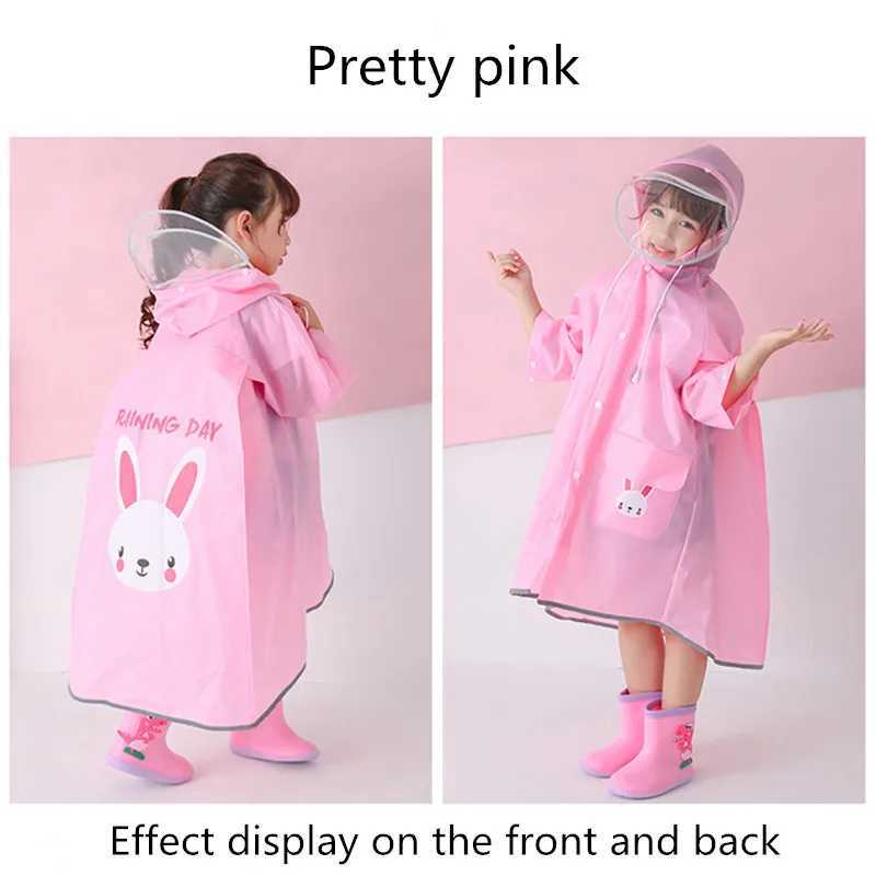 Cute student baby raincoat outdoor travel mountaineering waterproof raingear child impermeable rain poncho boy girl raincoatgift Y240810