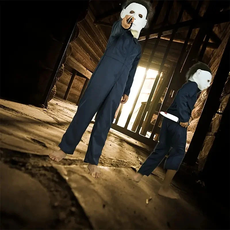Michael Miles Mask Halloween Role Play Horror Bloody Killer Devil Latex Helmet Carnival Makeup Ball Props 240812