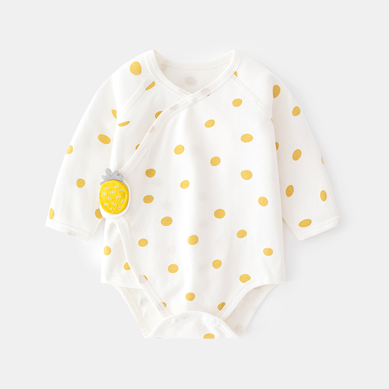 Baby butt-jacket Spring and autumn baby triangle clothes pure cotton newborn long sleeve polka dot onesie boneless climbing suit