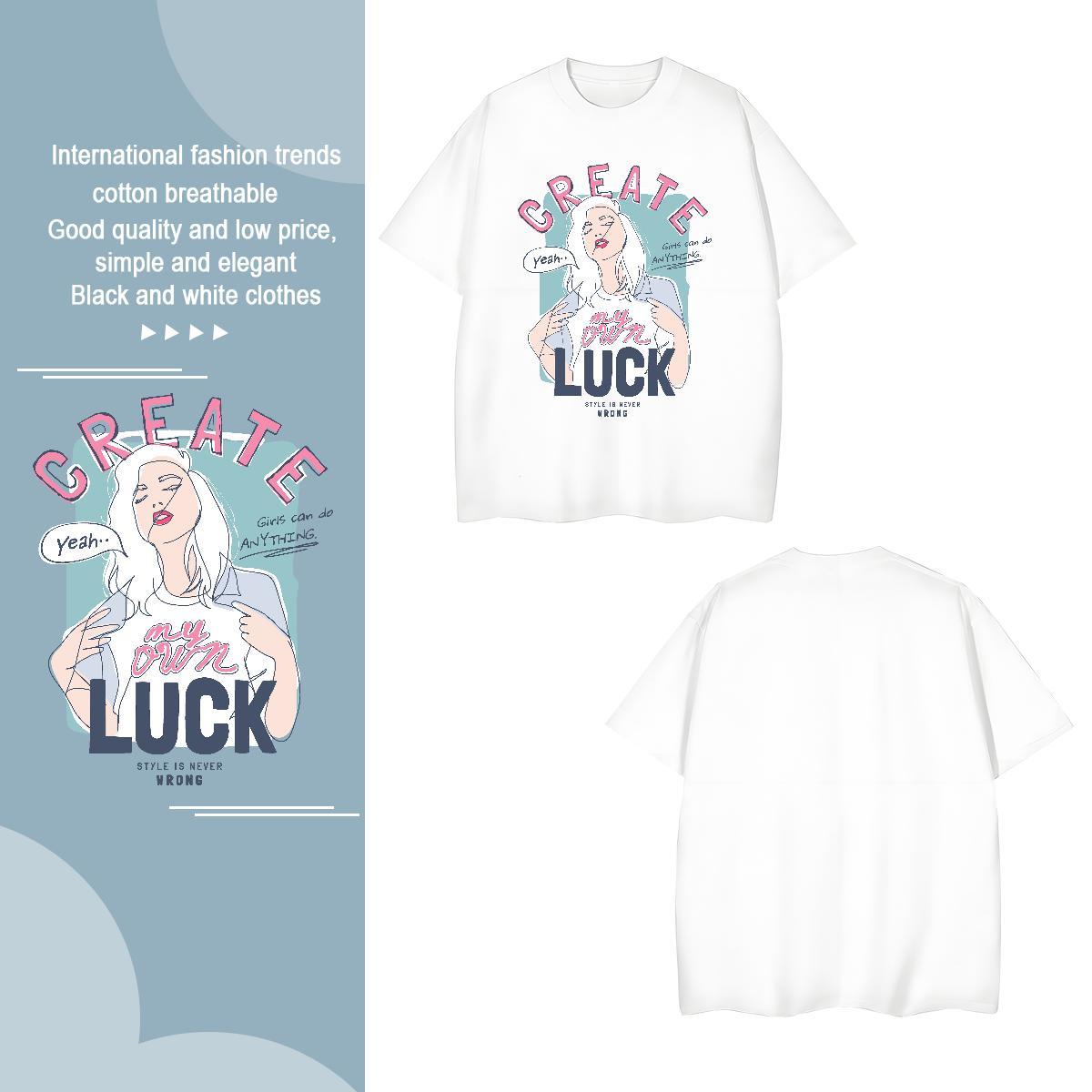 T shirt 100% Cotton 230g women Daily Wear O Neck Short Sleeves DIY Printed Tshirts Wholesale High Quality Tee Shirt