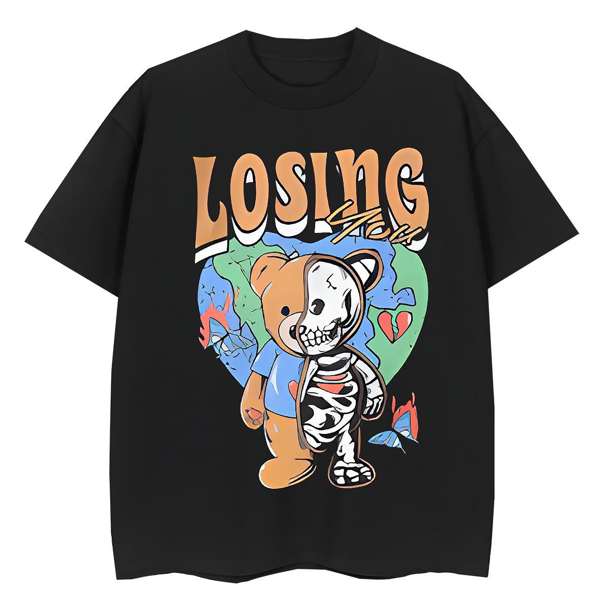 High Quality T-Shirts bear Breathable Crew Neck Street Wear Oversized 3XL 4XL 230g Pure Cotton Men Tshirts Custom Tees Shirts