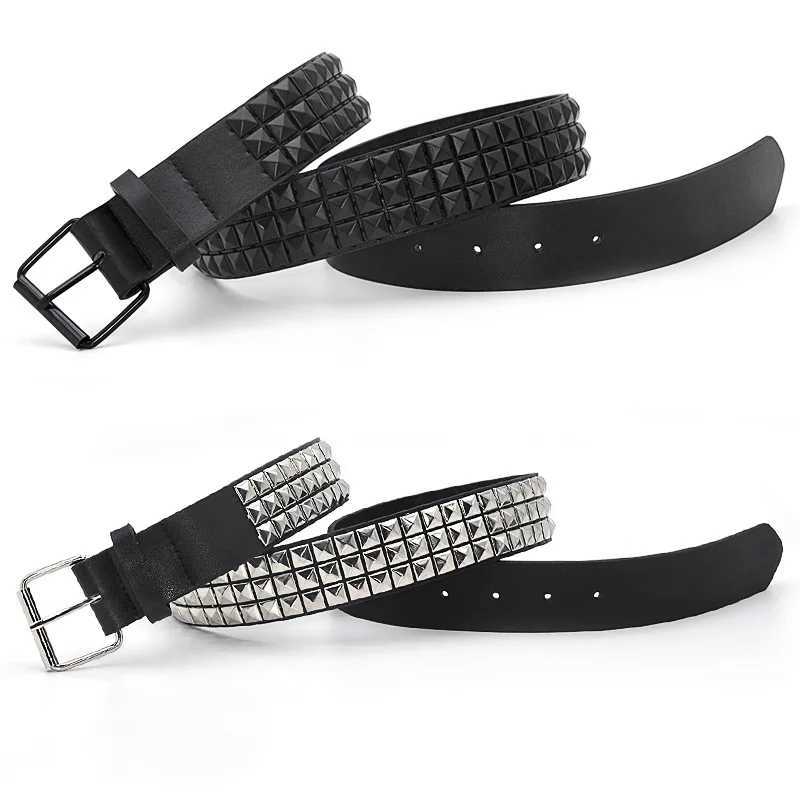 Fashion rivet strap mens and womens screw strap punk rock with pin buckle direct shipping black W240807