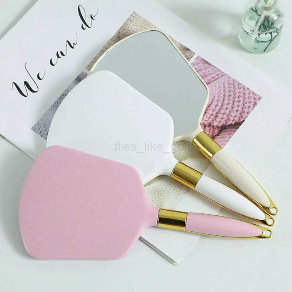 Salon handheld SPA retro makeup mirror with handle hand mirror W240813