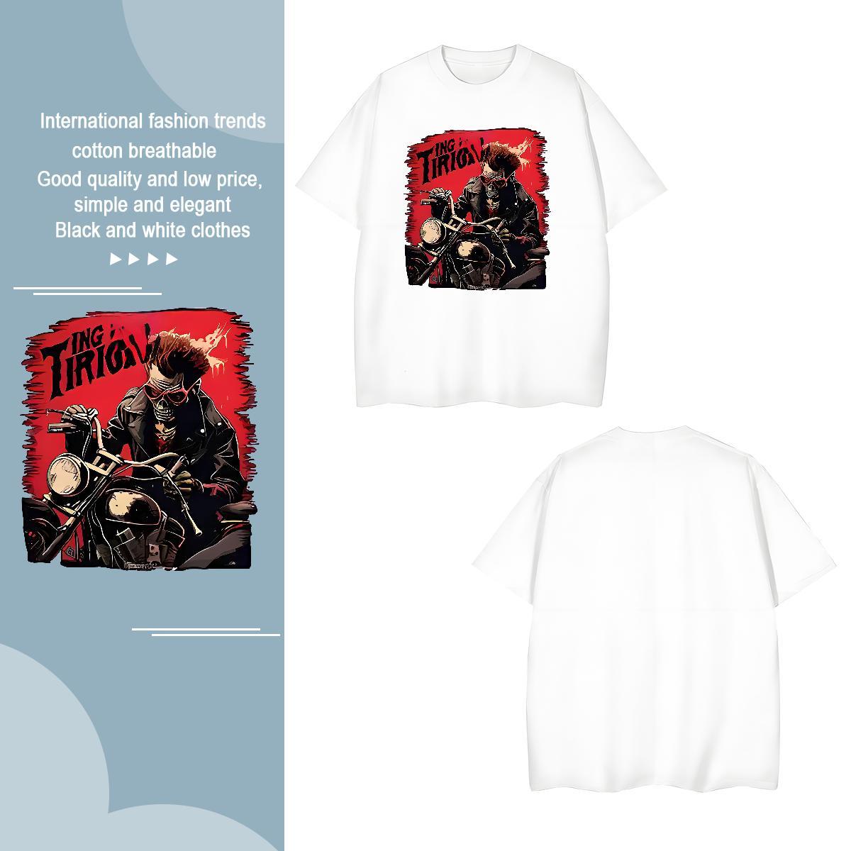 Designer Motorcycle Man T Shirts Anime Printing Street Tshirt for Man Woman 230g Cotton Brand Pure Cotton Customized Tee Shirt