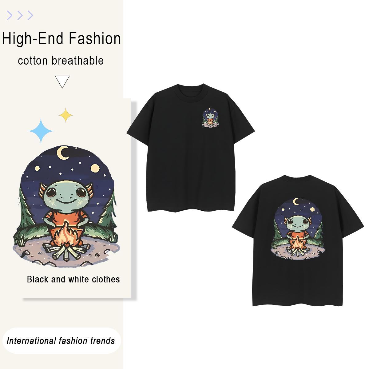 T Shirt For Man 230g 100% Cotton cute High Street Hip Hop O-Neck Short Sleeve DIY Printed Couples T Shirts Free Shipping Soft Tees Shirts