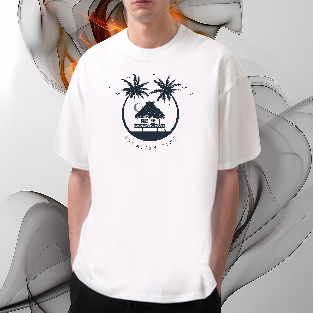 Classic Casual Men Tshirts tree High Street Hip Hop 100% Cotton 230g Wear Breathable Short Sleeve TOP Quality Man T Shirts Custom Anime