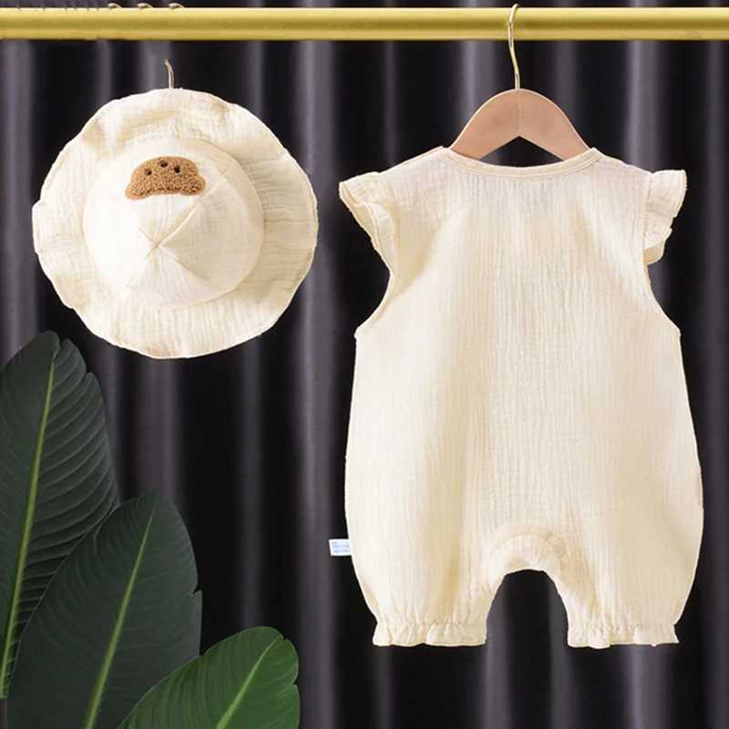 Cotton Summer Baby Hoodie Set 2pcs Bear Cotton Newborn Hoodie Boys and Girls Clothing Preschool Onesie Baby Set W240812