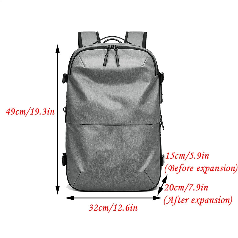Mens Backpack Airback Vacuum Travel Business Multi functional High Capacity Scalable Waterproof Fashion Anti theft Bag 240813