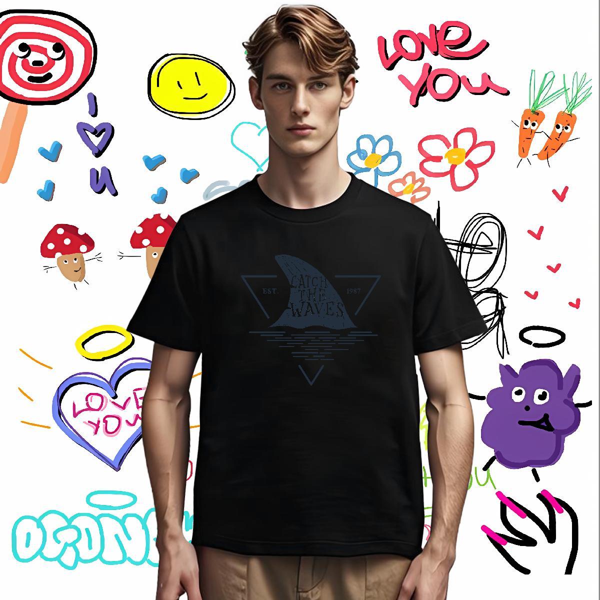 Mens T Shirts 230g Cotton handpainted Daily Outfit Breathable Short Sleeve Customized Tshirts Fashion Designer High Quality Tops
