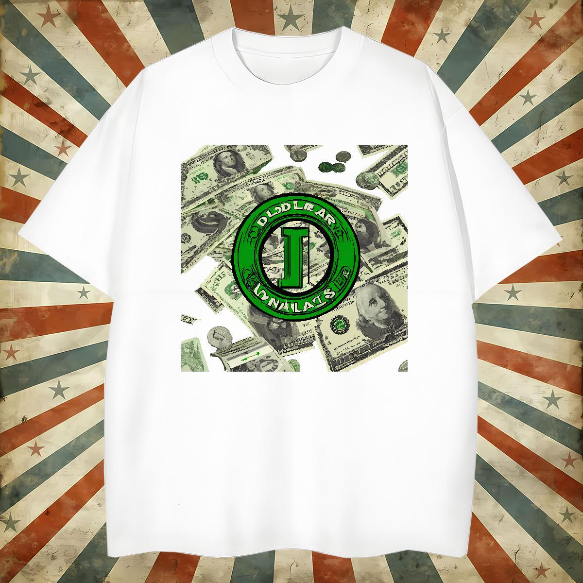 Free Shipping dollar T-Shirts for Men Street Wear Men Clothes T-Shirt 230g 100% Cotton Designer Breathable Short Sleeve Black White Tops Tees
