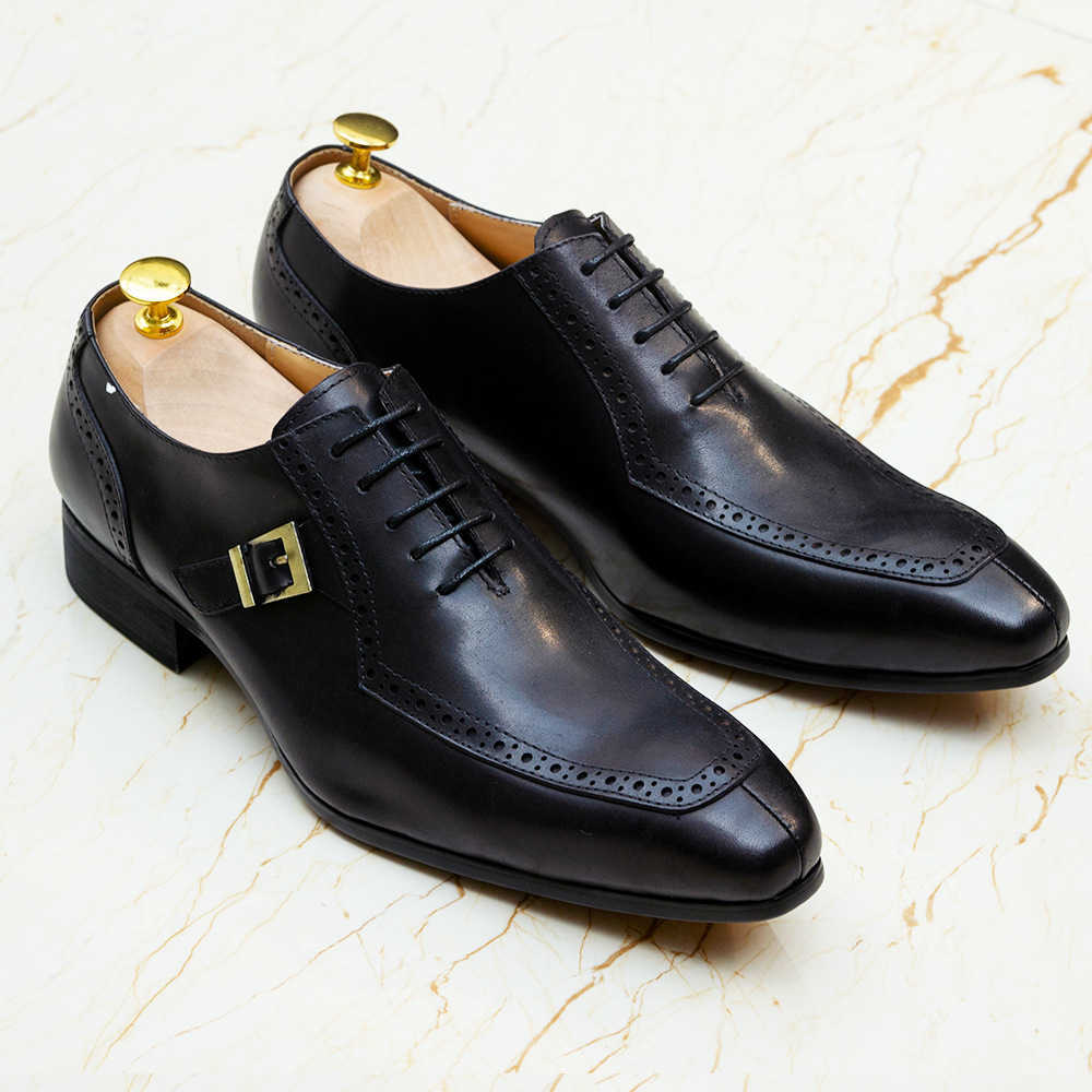 CMM Mens Leather Shoes Leather Business Office Wedding Shoes Oxford Shoes Mens Bullock Formal Dress Highend Casual Mens Shoes