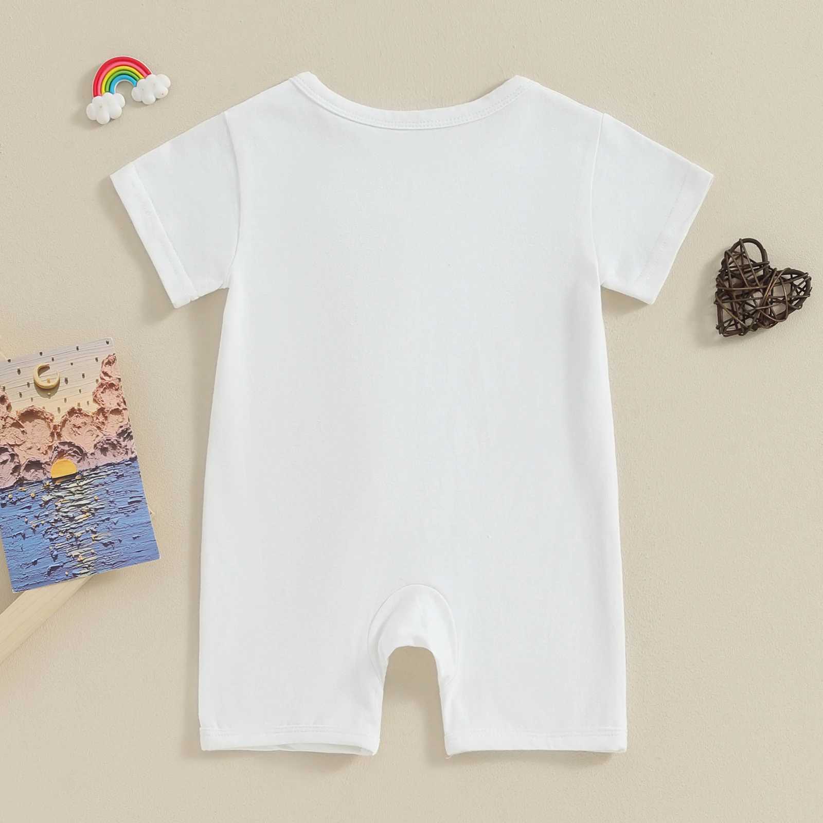 Pudcoco newborn baby girl boy summer jumpsuit casual short sleeved round neck zipper jumpsuit baby clothing 0-24M W240812