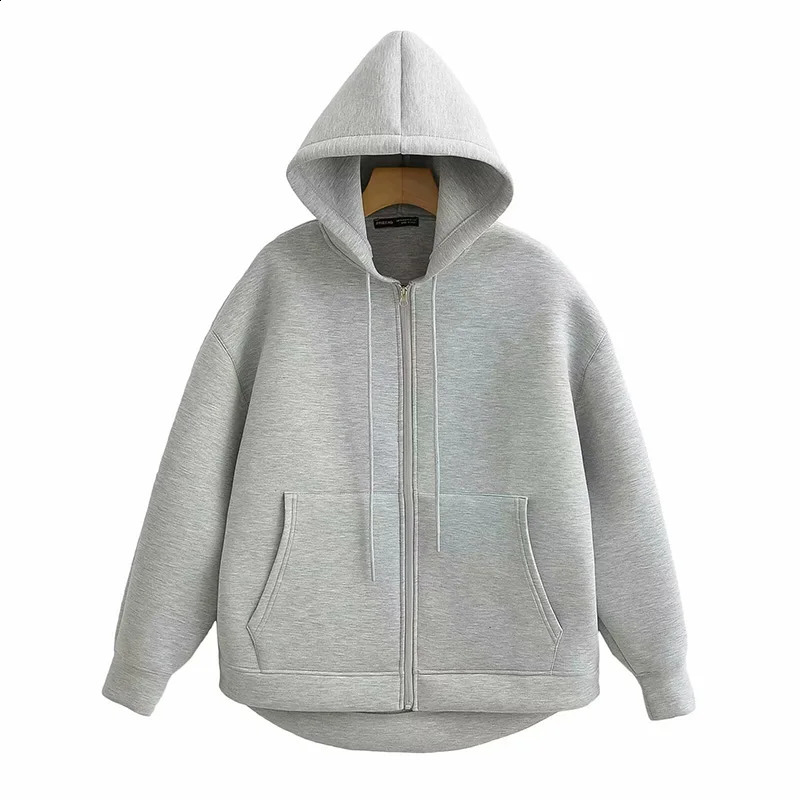 Womens Winter Vintage Hoodies Zipper Sweatshirts Fashion Long Sleeve Streetwear Parkas Female Outerwear Korean Clothes 240812